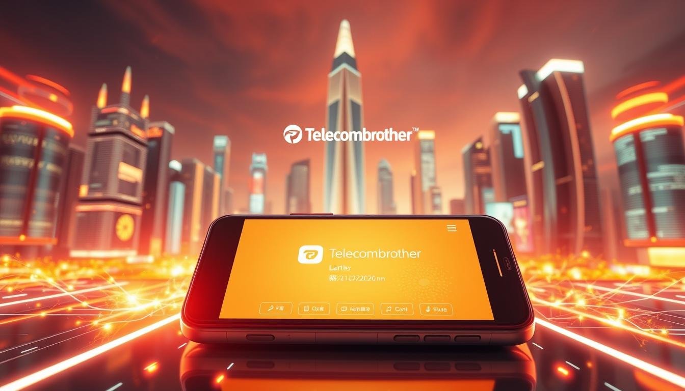 A vibrant and futuristic scene showcasing the "轉台優惠" promotion by Telecombrother. In the foreground, a sleek and modern mobile device prominently displays the Telecombrother logo and an enticing offer for "真無限數據". The device is surrounded by a dynamic array of glowing digital elements, conveying a sense of technological innovation and connectivity. The middle ground features a minimalist, yet sophisticated interface with clean typography and intuitive controls, guiding the viewer through the seamless transition process. In the background, a panoramic cityscape of gleaming skyscrapers and futuristic architecture sets the stage for this cutting-edge telecom experience, bathed in a warm, vibrant light that creates an atmosphere of progress and unlimited possibilities.